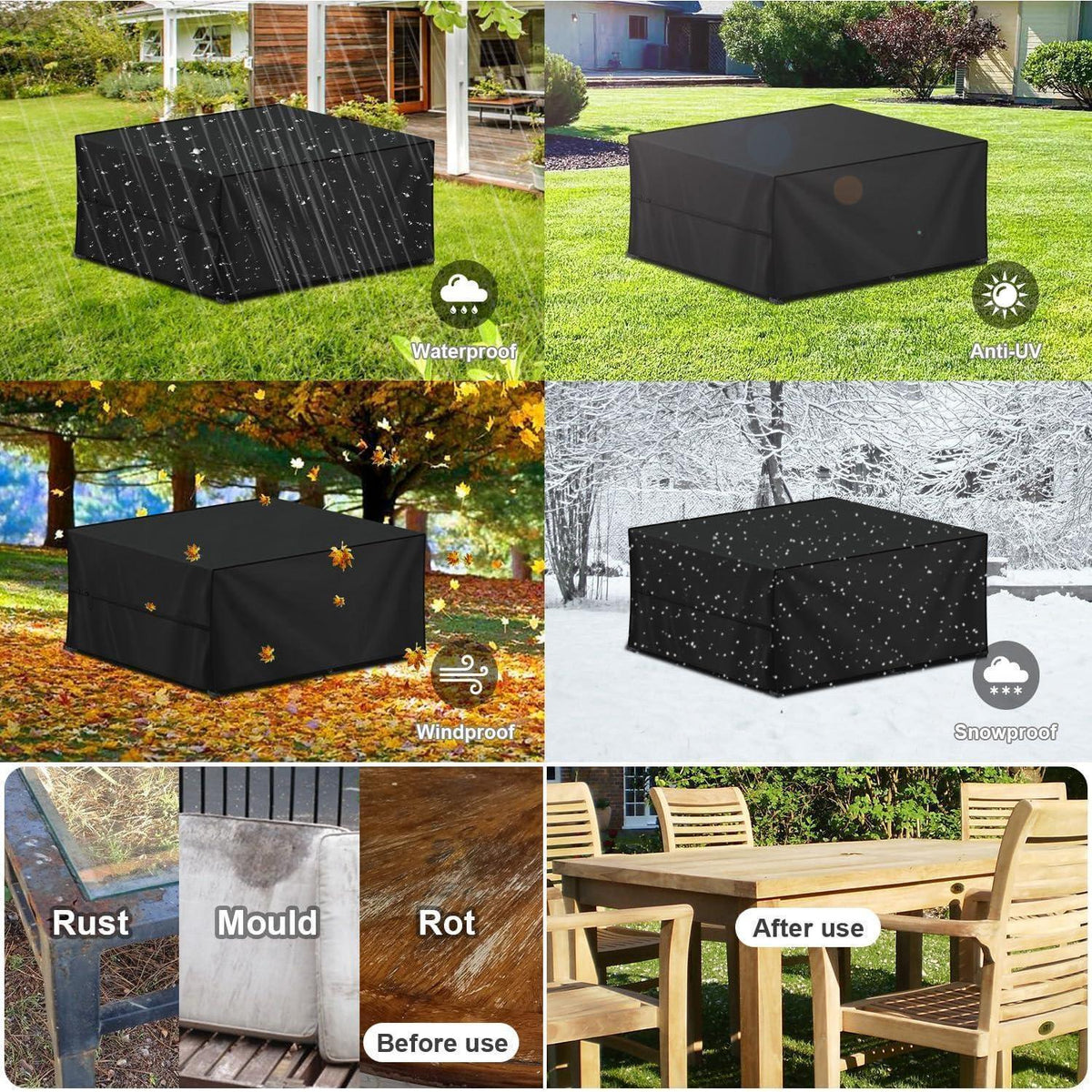 Wasserdichte Gartenmöbel Abdeckhaube 420D Oxford 180x100x75cm