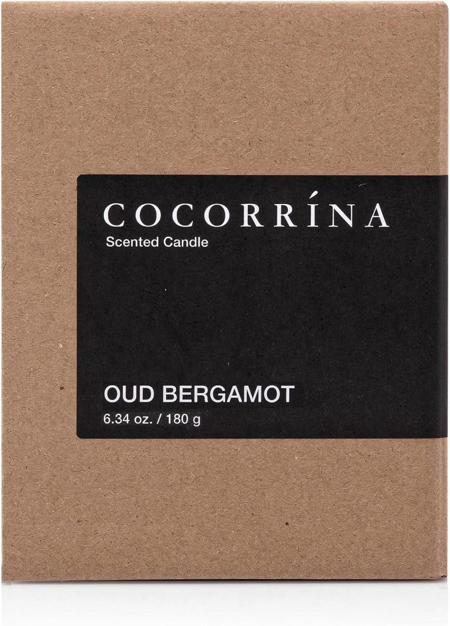 Cocorrína Oud Bergamotte Duftkerze im Glas 180g - Geschenk Kerze, 40h Brenndauer