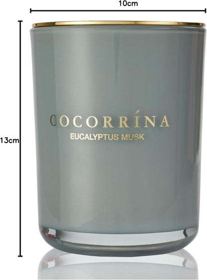 Cocorrína Eukalyptus Moschus Duftkerze im Glas - 420g, 46 Stunden Brenndauer, Geschenk Kerze