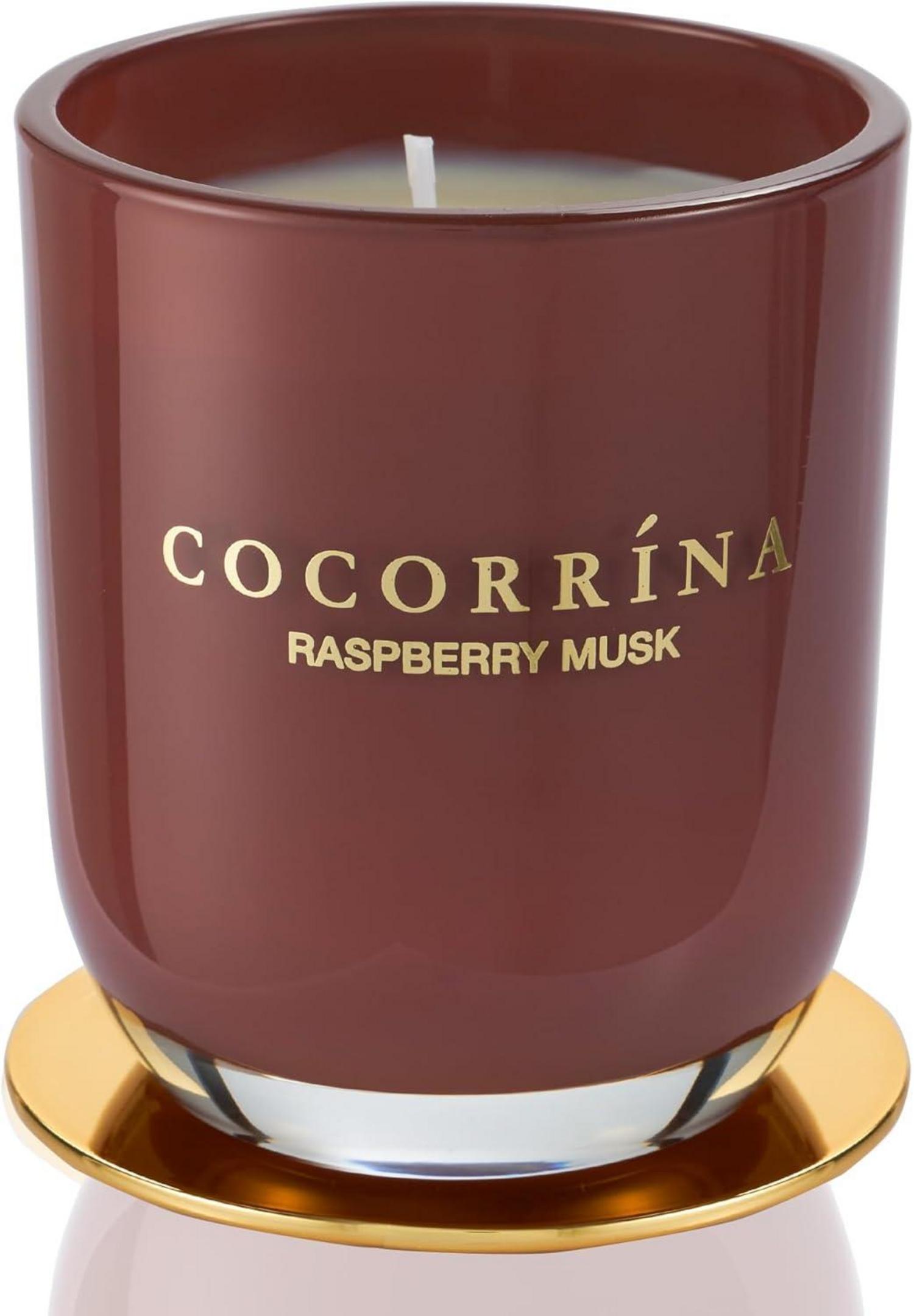 Duftkerze im Glas Himbeere Moschus 180g, Sojawachs Bioätherisches Öl