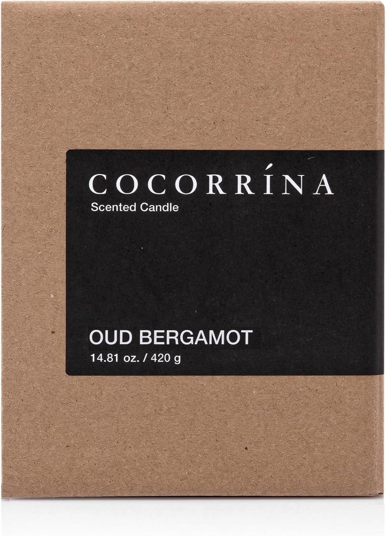 Duftkerze im Glas Oud Bergamotte Sojawachs 420g 2-Docht 46h Brenndauer Weihnachtsgeschenk