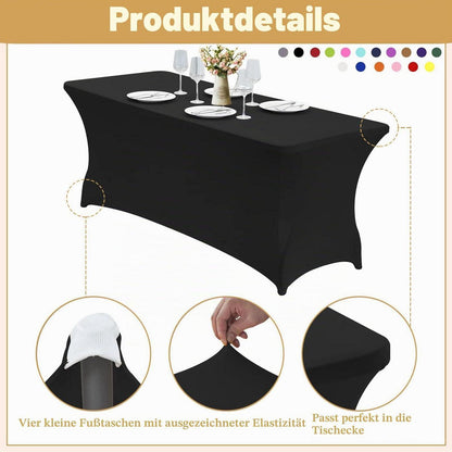 6 Fuß Rosafarbene Elastische Tischdecke – Abwaschbar & Kratzfest