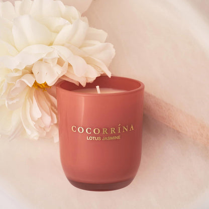 Dekorative Lotus Jasmin Duftkerze im Glas - 180g, Sojawachs