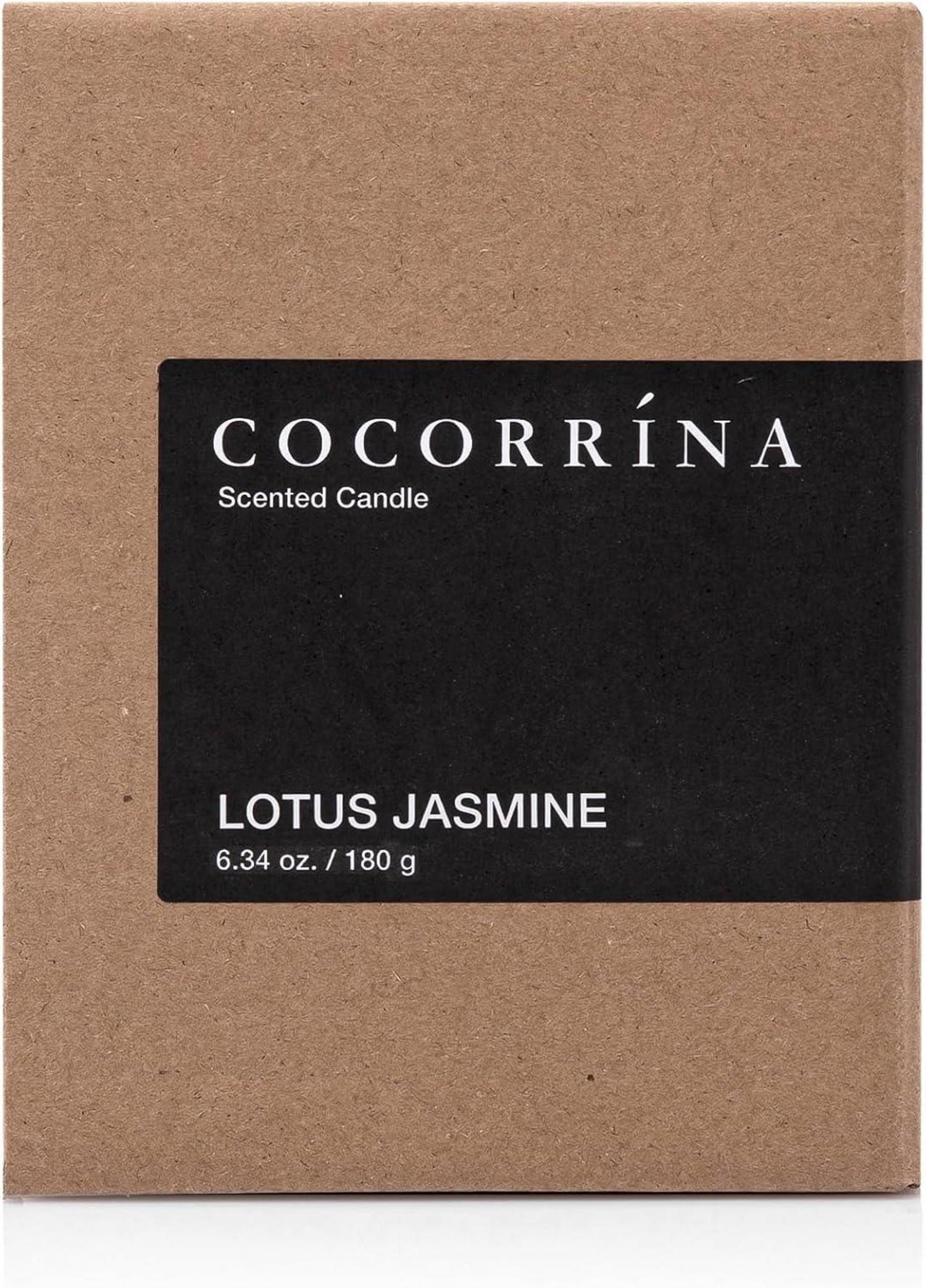 Cocorrína Candle Duftkerze Lotus Jasmin 180g - Brenndauer 40 Stunden, Soja-Kerze, Weihnachtsgeschenk