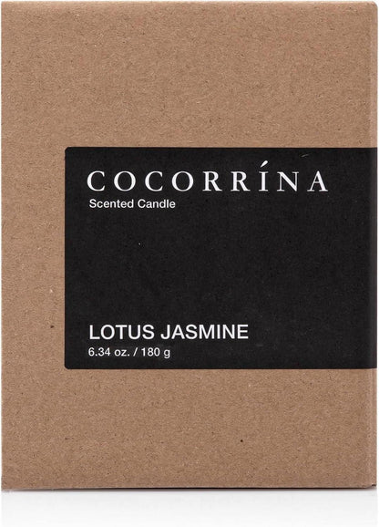 Cocorrína Candle Duftkerze Lotus Jasmin 180g - Brenndauer 40 Stunden, Soja-Kerze, Weihnachtsgeschenk