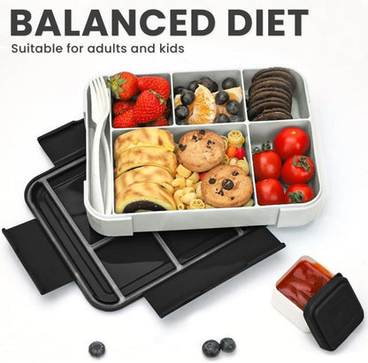 Bugucat Brotdose Kinder Lunchbox Bento Box Auslaufsicher 1330ML 6 Fächer