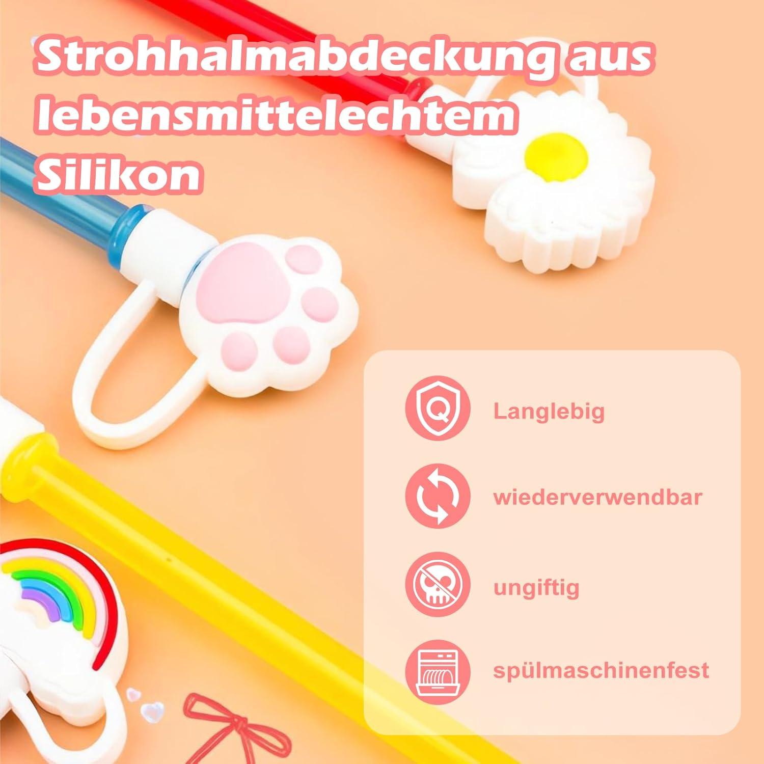 GADITIEK 8Stück Strohhalm Abdeckung für Stanley Cup 10mm Silikon Staubdicht Accessoires