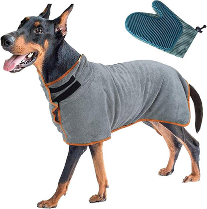 Hundebademantel Saugfähig Mikrofaser Klettverschlüsse
