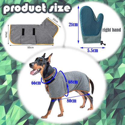 Hundebademantel Saugfähiger Mikrofaser Bademantel