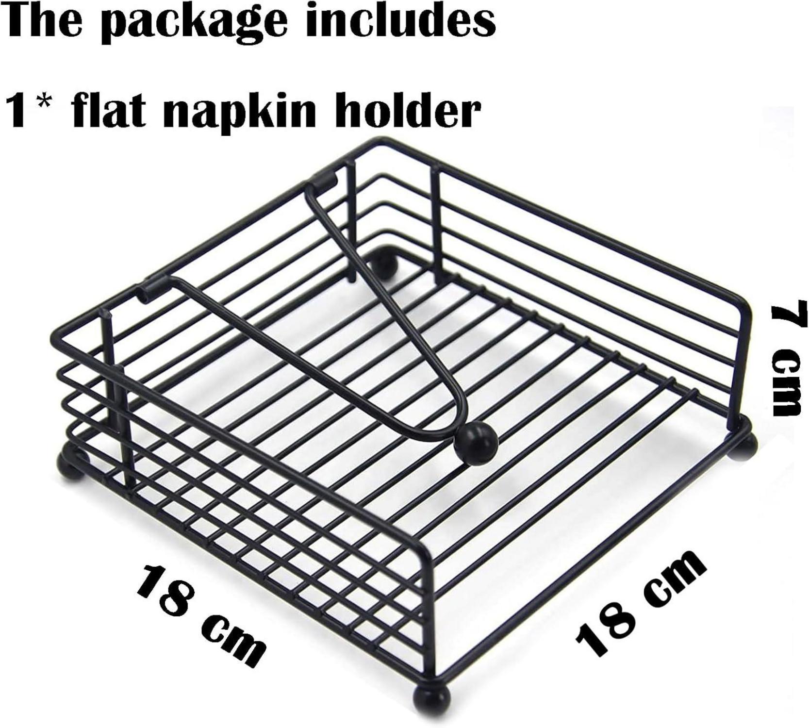 Serviettenhalter Schwarz Metall Quadratisch Küchen