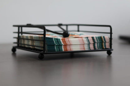 Flacher quadratischer Serviettenhalter mit Hebelarm für Küchen- und