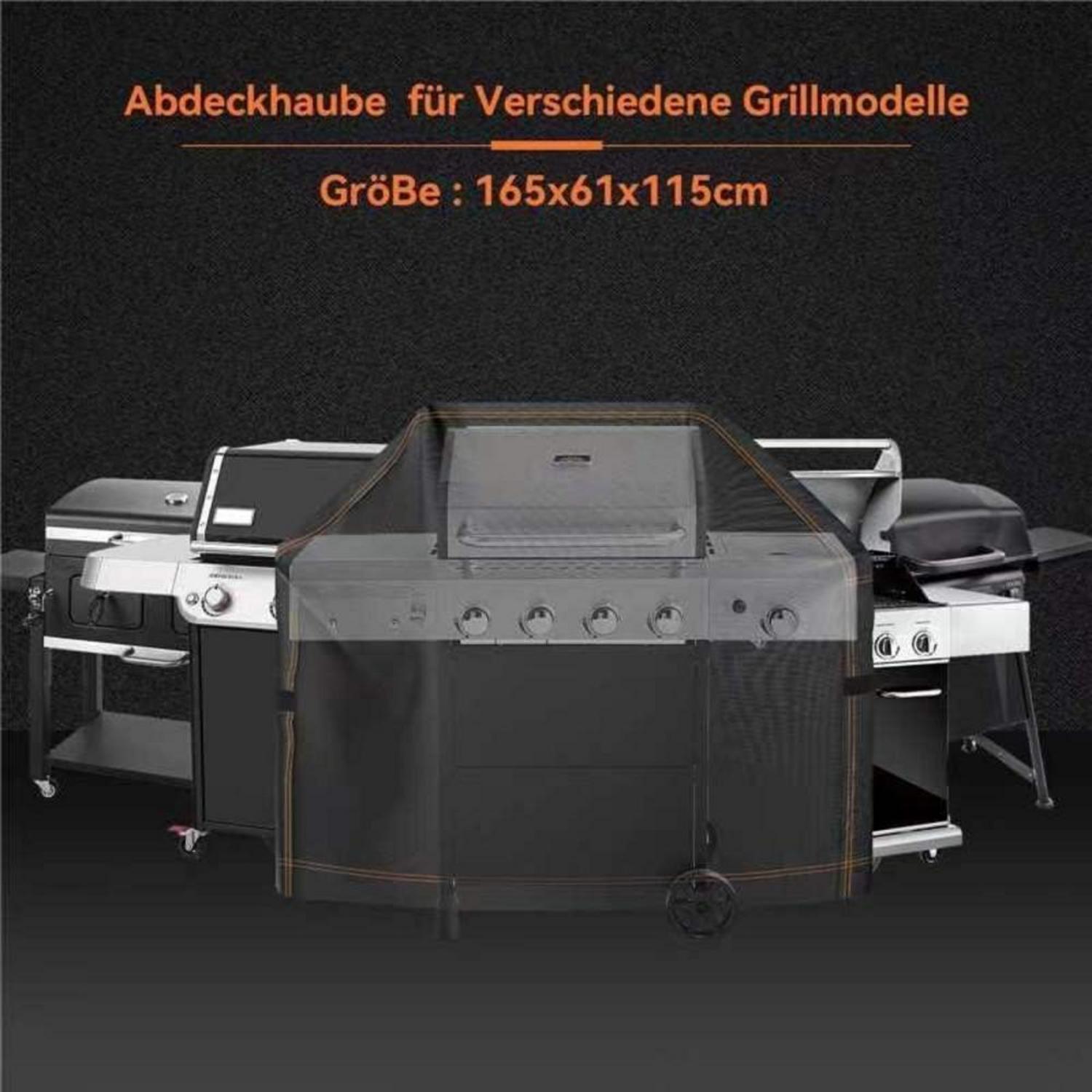 Grillabdeckung 600D Oxford-Stoff Gasgrill Schutzhülle Lüftungsfenster 165x61x115cm