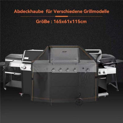 Grillabdeckung 600D Oxford-Stoff Gasgrill Schutzhülle Lüftungsfenster 165x61x115cm