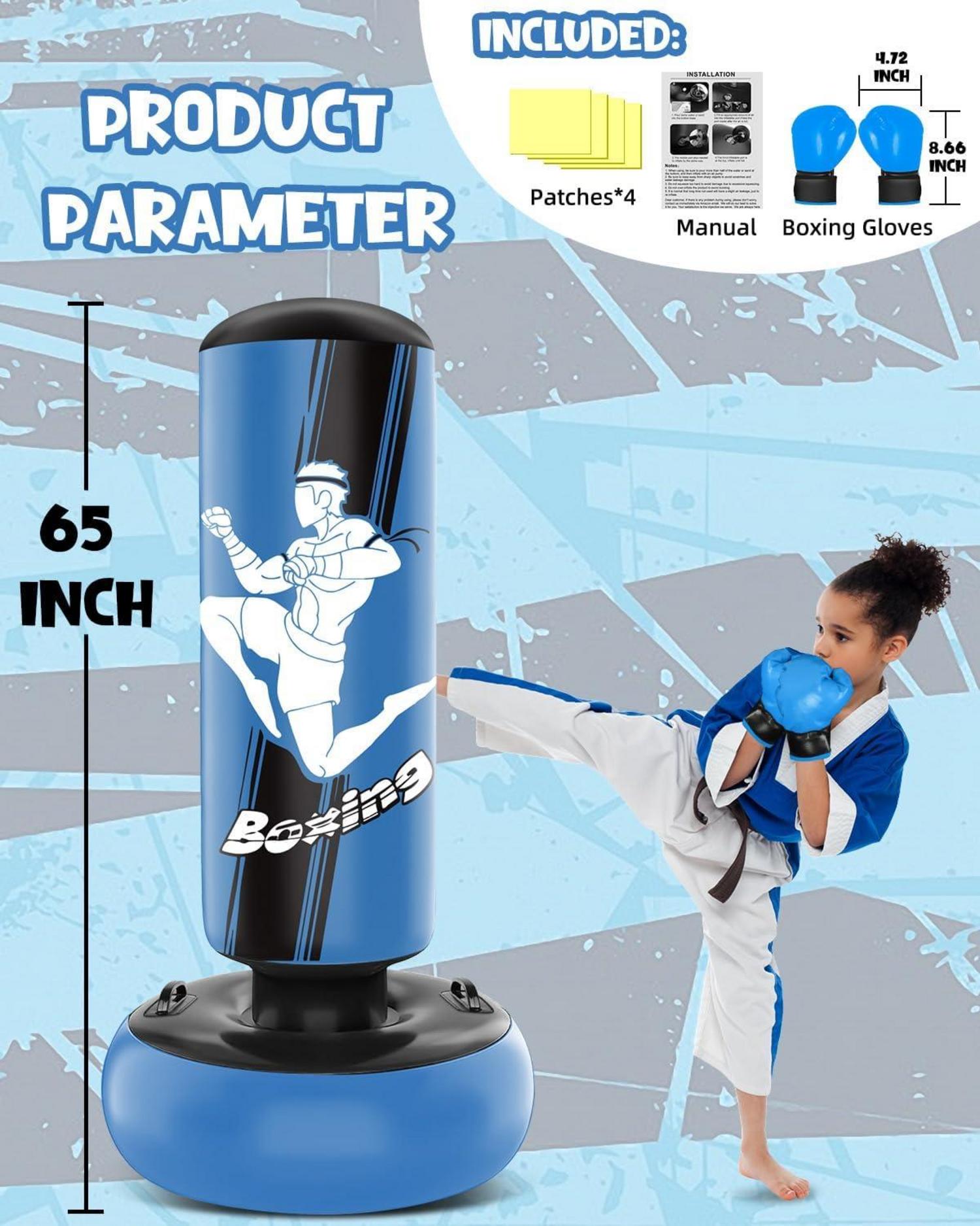 Aufblasbarer Kinderboxsack MMA Karate Taekwondo Jungen Mädchen