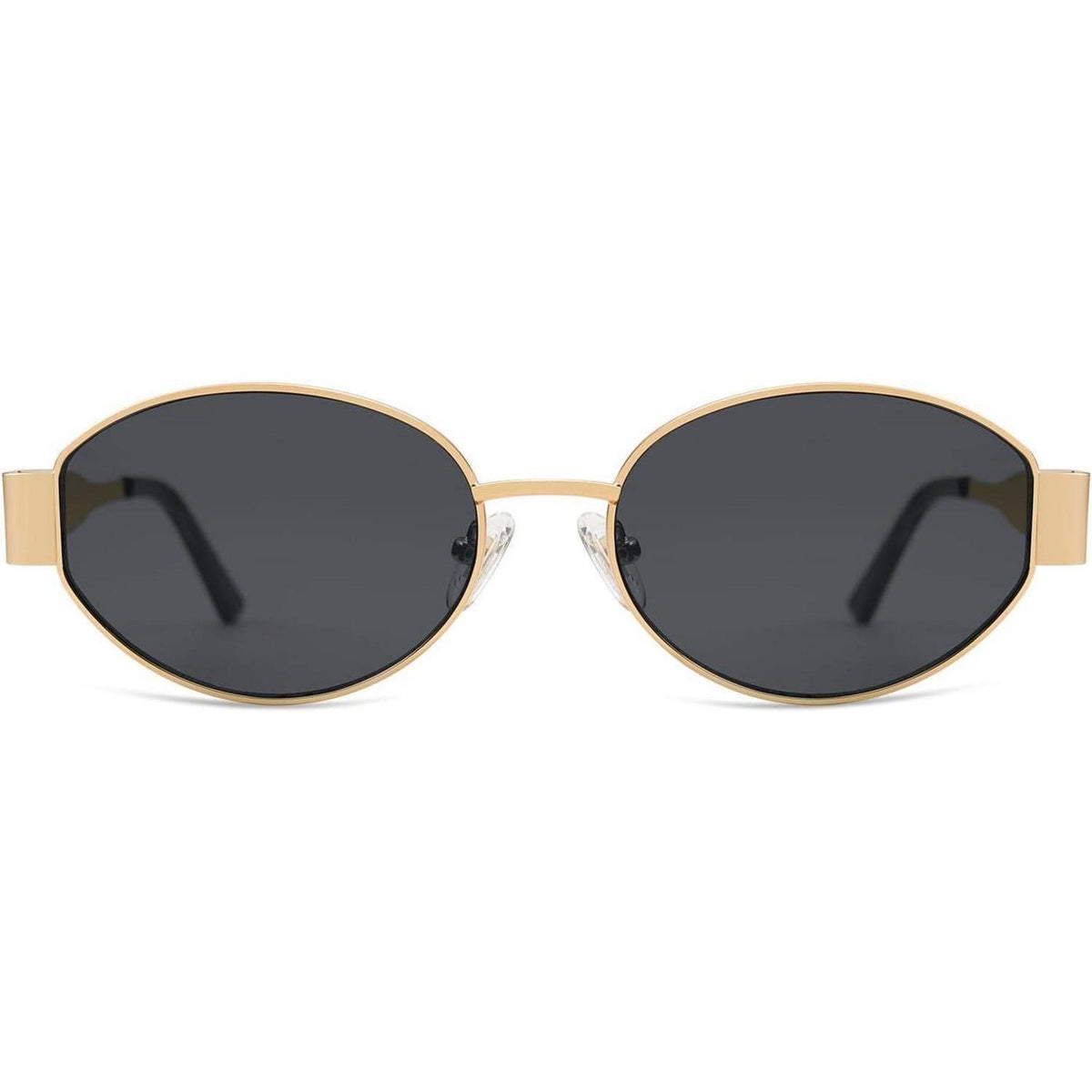 Retro Sonnenbrille Damen Herren Oval UV400 Schutz Grau