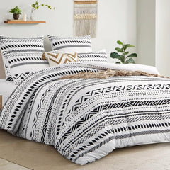 Bettwäsche Set 220x240 Grau Boho Mikrofaser mit