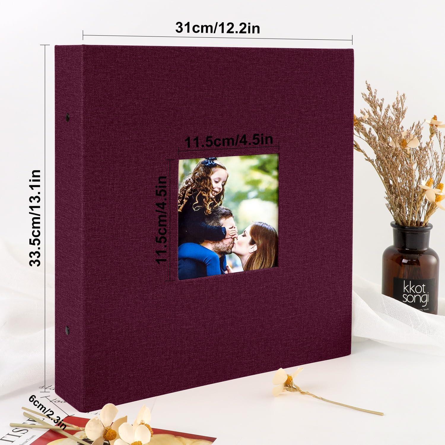 Großes Fotoalbum Leinenbezug 1000 Taschen 10x15 Violett