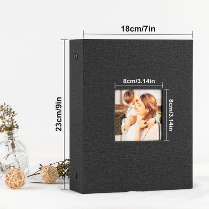 Fotoalbum 10x15 Leinen 200 Taschen 2 Packungen Schwarz