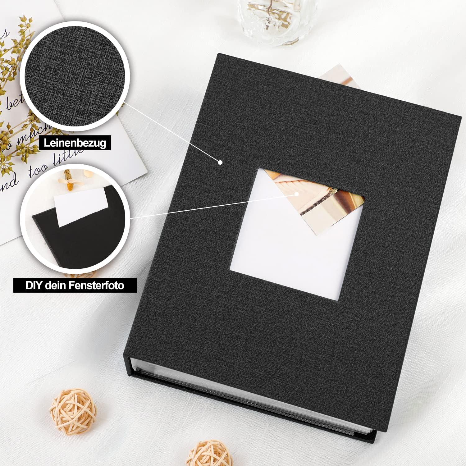 Fotobuch 10x15 Schwarz 200 Taschen Leinen Einsteckalbum