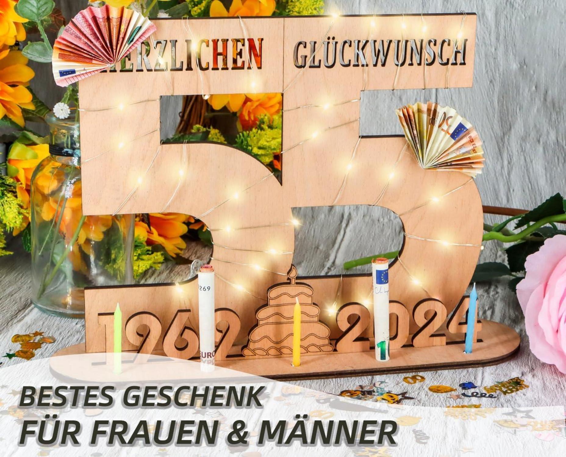 Personalisiertes Gästebuch Geldgeschenk LED Ständer