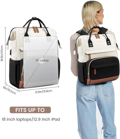 Damen Rucksack Laptop 18 Zoll Schulrucksack Wasserdicht Uni