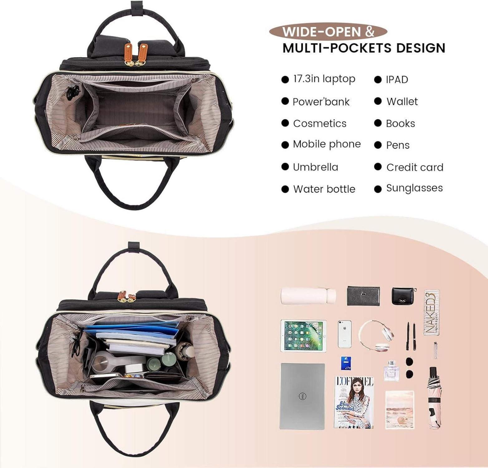 LOVEVOOK Damen Rucksack 18 Zoll Laptopfach Schulrucksack Mädchen Teenager Wasserdicht