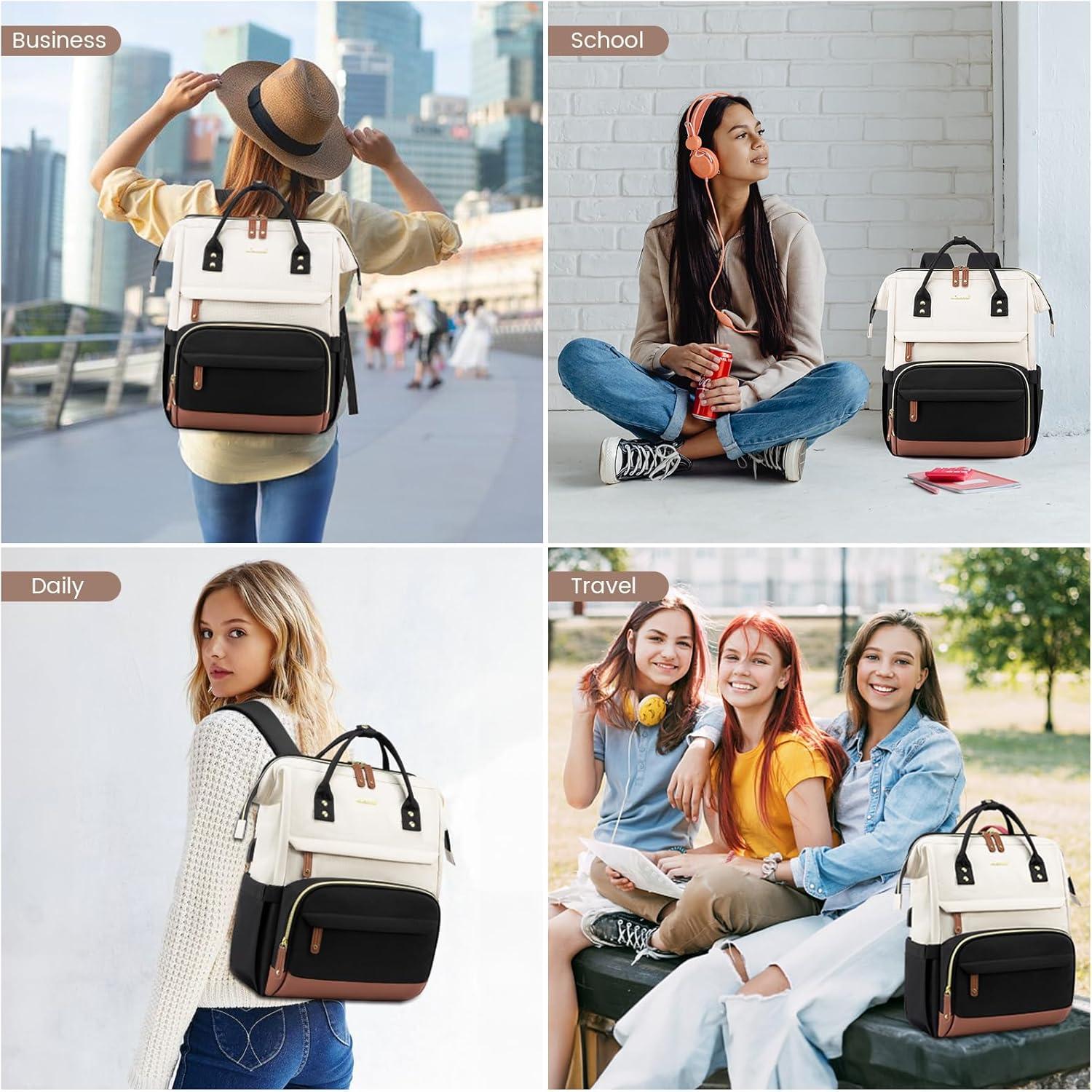 Damen Laptop Rucksack 18 Zoll Schulrucksack Wasserdicht Backpack Uni Business