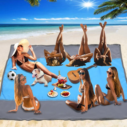 Picknickdecke Wasserdicht Strandmatte 275x305cm mit Befestigung Ecken