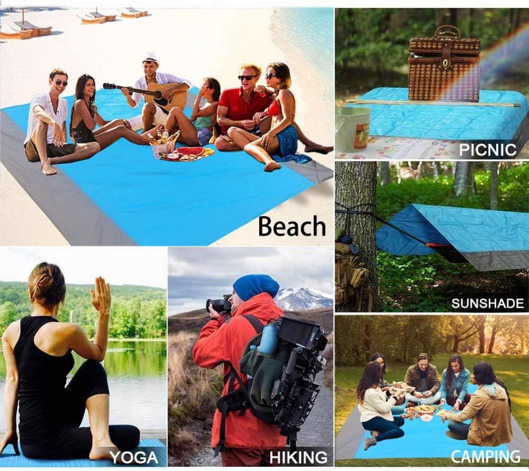 Picknickdecke Wasserdicht 275x305cm Strandmatte Camping Stranddecke