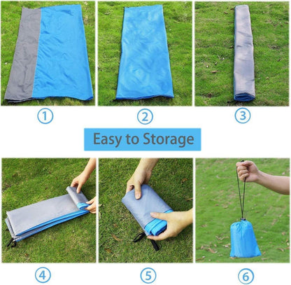 Picknickdecke Strandmatte 275x305cm Wasserdicht Sandfrei Camping Strand Blau