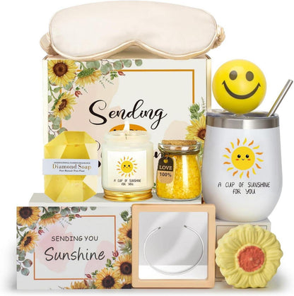 Geschenkset Frauen Geburtstag Edelstahl Weinglas Candle Eye Mask Bath