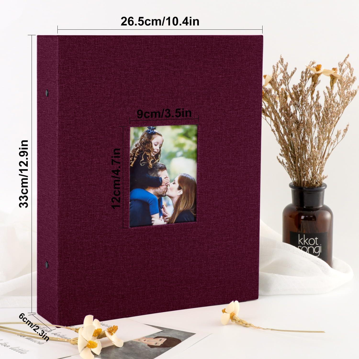 Fotoalbum 10x15 Hochformat 400 Taschen Leinen Violett