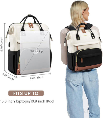 Laptop Rucksack Damen 15.6 Zoll Schulrucksack Mädchen Wasserdicht