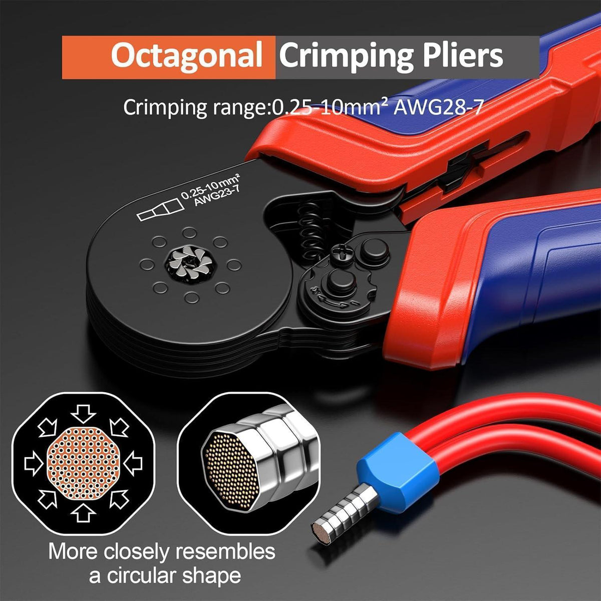 Crimpzangen Set 0,25-10 mm² mit 1250 Aderendhülsen