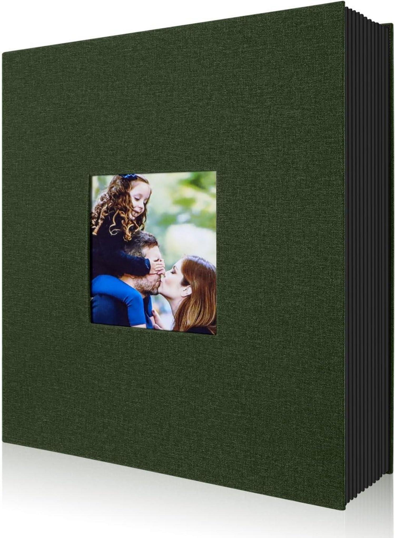 Fotoalbum 10x15 Einsteckalbum Leinen Hochformat 400 Taschen Grün