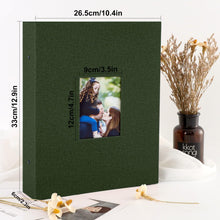 Fotoalbum 10x15 Hochformat 400 Taschen Leinenbezug Grün