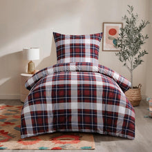 Bettwäsche Set Tartan-Muster Mikrofaser Reißverschluss Weich
