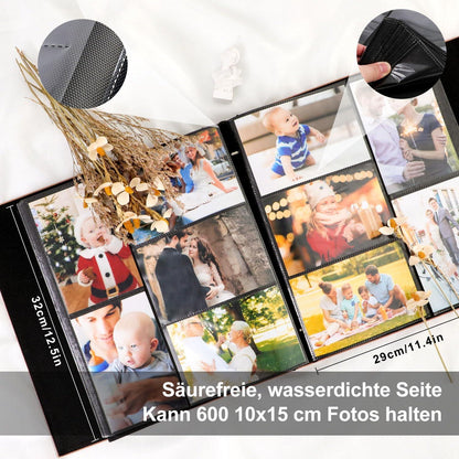 Fotoalbum 10x15cm 600 Taschen Leinen Einsteckalbum Violett
