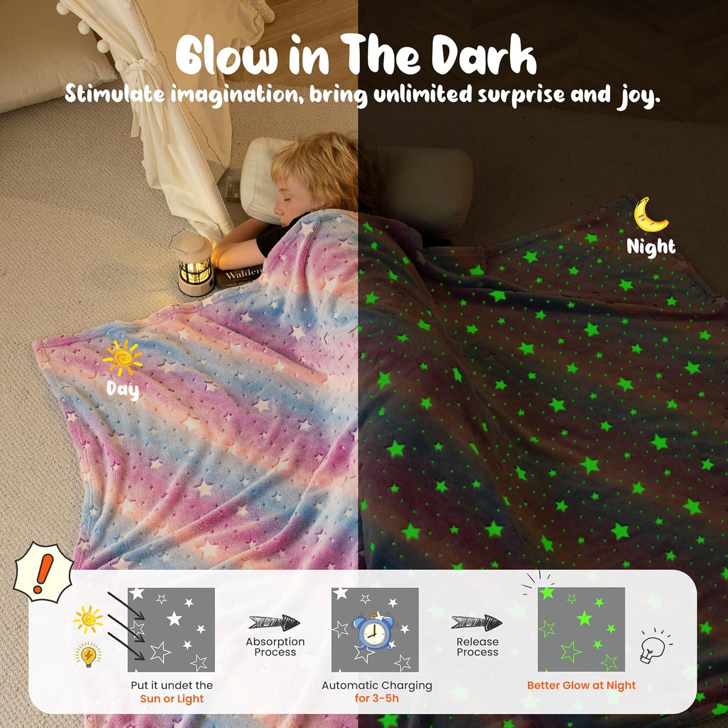Kuscheldecke Mädchen Weich Glow In The Dark Warme