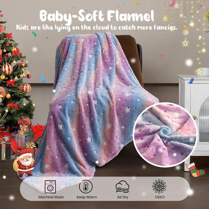 Kuscheldecke Glow In The Dark für Kinder Mädchen 130x170cm