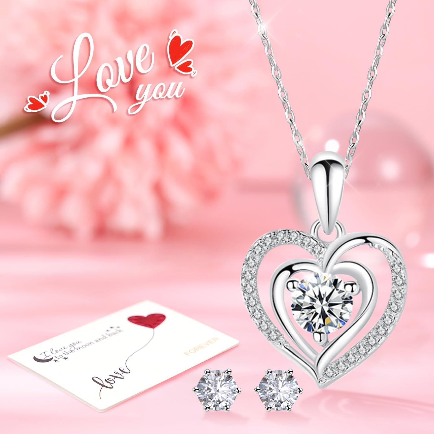 Ewige Rosen Geschenkbox mit 925 Silber Schmuck-Set