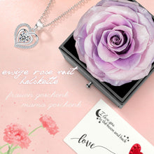 Ewige Rose Geschenkbox mit Halskette und Ohrringen, 925