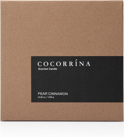 Cocorrína Candle Duftkerze Birne Zimt 110 Stunden 3 Dochte Soja-Kerze 1300g