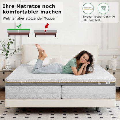 Matratzen Topper 180x200cm Gelschaum H3 H4 7,5cm Bezug