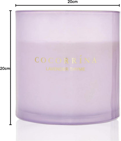 Duftkerze Lavendel-Thymian Sojakerze im Glas 110h 3 Dochte 1300g