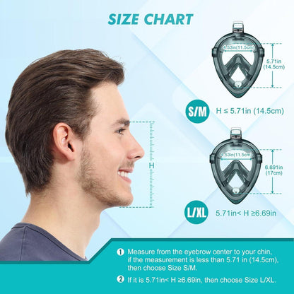 KUYOU Schnorchelmaske Tauchmaske Vollmaske Anti-Fog