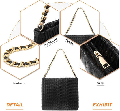 Damen Handtasche Schultertasche PU-Leder Shopper Tasche Henkeltasche Schwarz