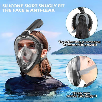 Schnorchelmaske Vollmaske mit Anti-Fog-Funktion