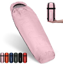 Ultraleichter Mumienschlafsack 3 Jahreszeiten 800g Rosa