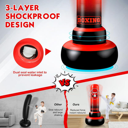Aufblasbarer Kinder Boxsack 168cm DREI-Tier-Design Indoor